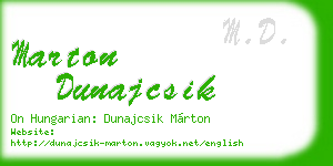 marton dunajcsik business card
